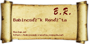 Babincsák Renáta névjegykártya